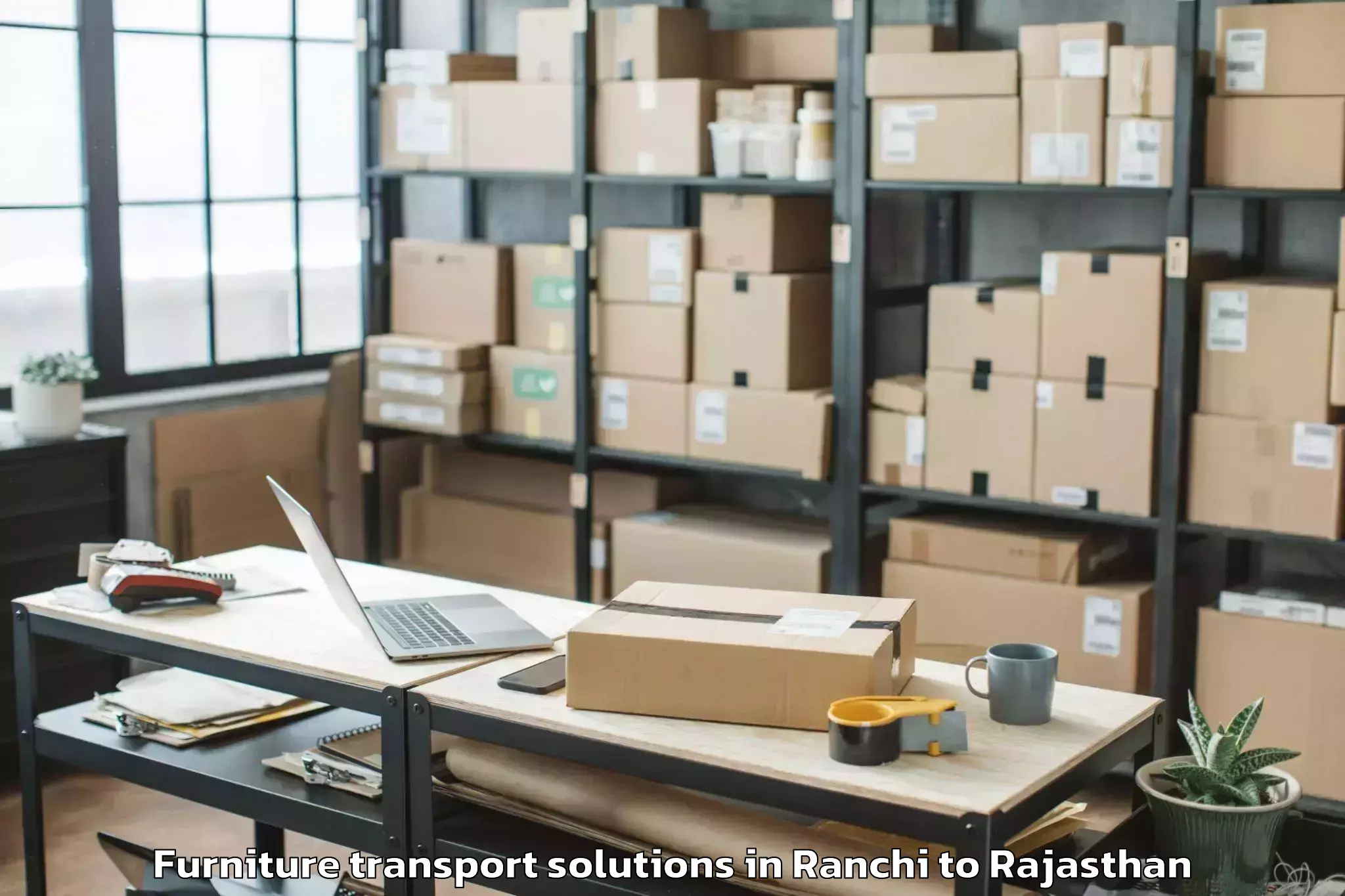 Affordable Ranchi to Banswara Furniture Transport Solutions